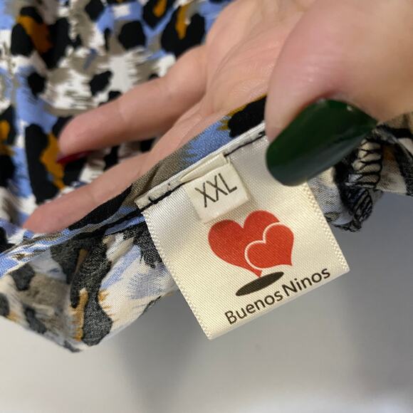 Buenos Ninos Lightweight Animal Print Strappy Summer Dress with Pockets Sz XXL - Picture 5 of 7